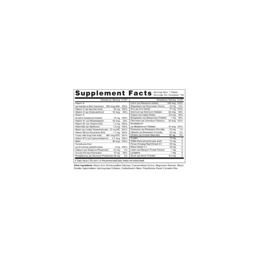 Natural Fervor Megaton Silver Super Multivitamin 100 Tablets 
