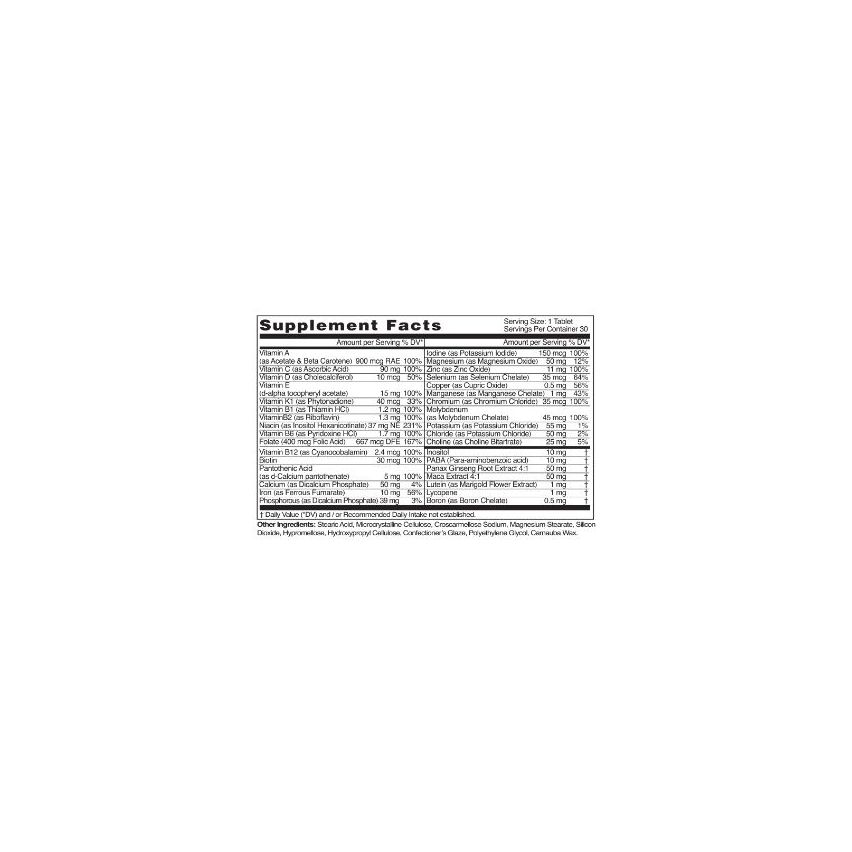 Natural Fervor Megaton Silver Super Multivitamin 30 Tablets 