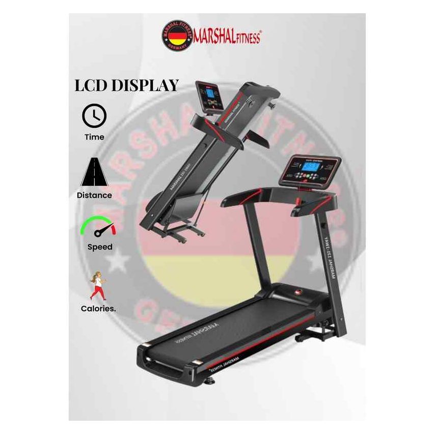 Marshal Fitness Home Use 1 Way Folding Electric Treadmill Space Saving Motorized Running Machine