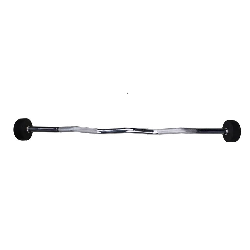 Marshal Fitness Rubber Fixed Barbell Ez Curl Bar | Straight Steel Bar