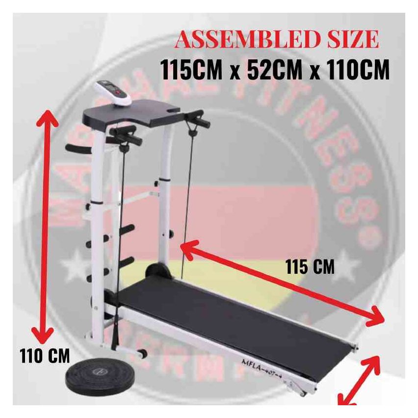 Marshal Fitness Flat Walker Folding Portable Incline Manual Treadmill | BXZ-MT-408