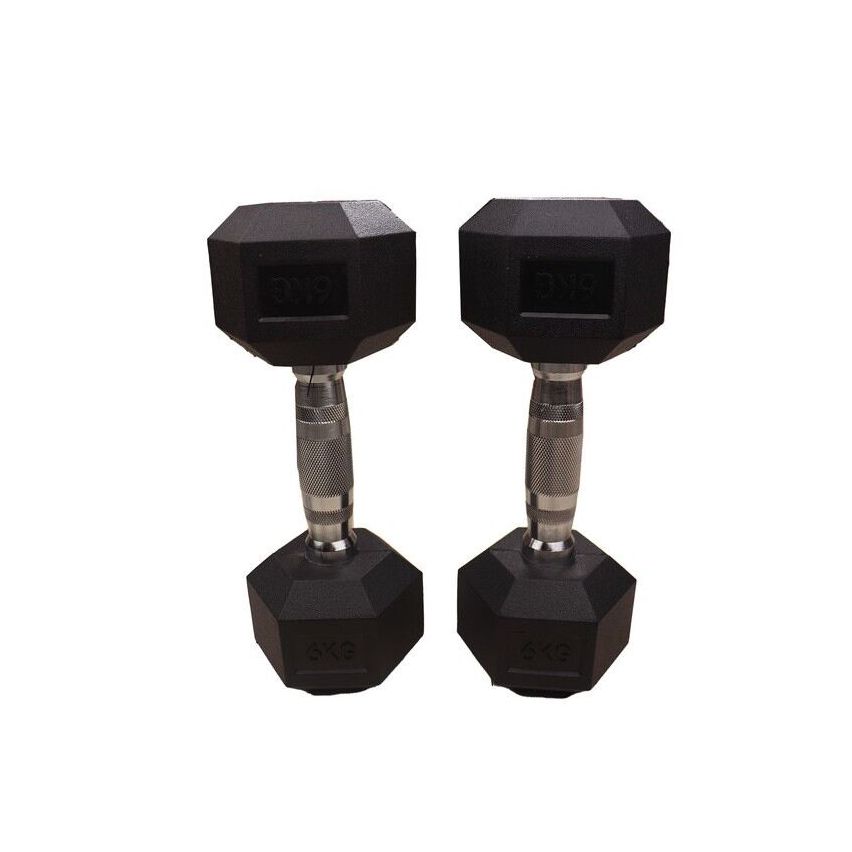 Hex Rubber Dumbbell 1-Pair