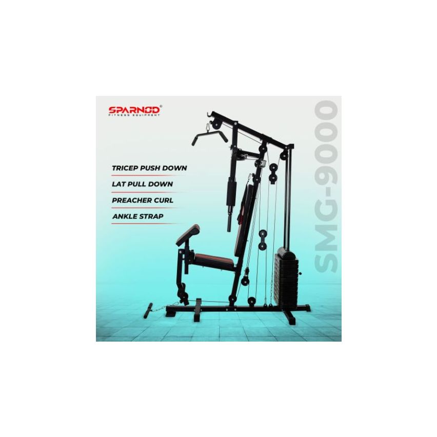 Sparnod Fitness SMG-9000 Multifunctional Heavy-duty Steel Frame Home Gym Station