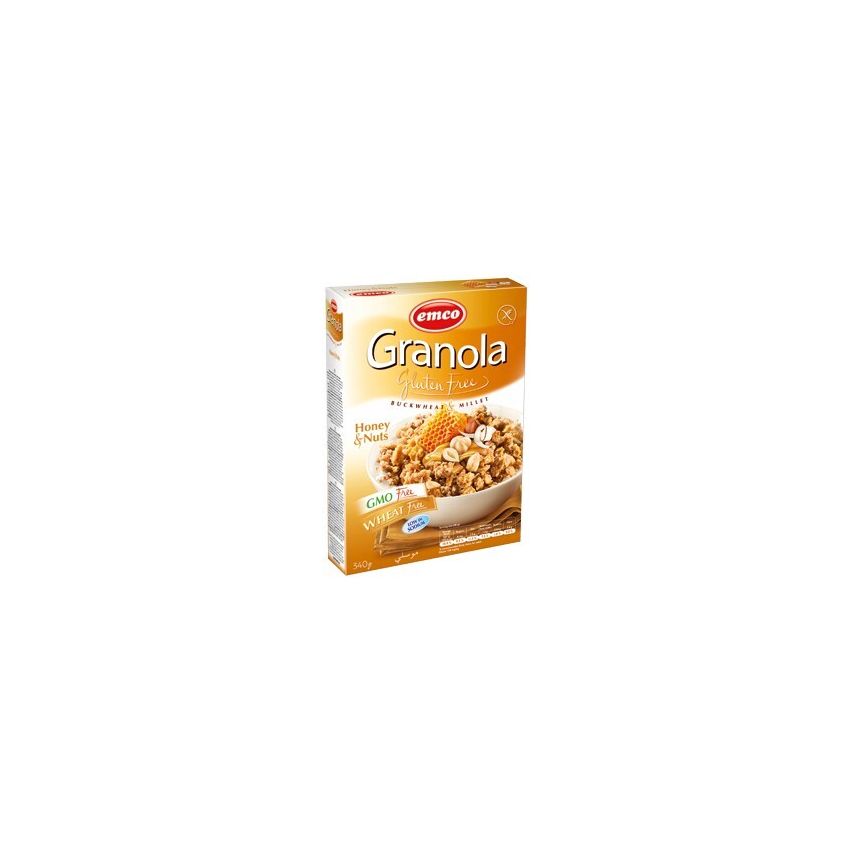 Emco Gluten Free Granola With Honey And Nuts 340g