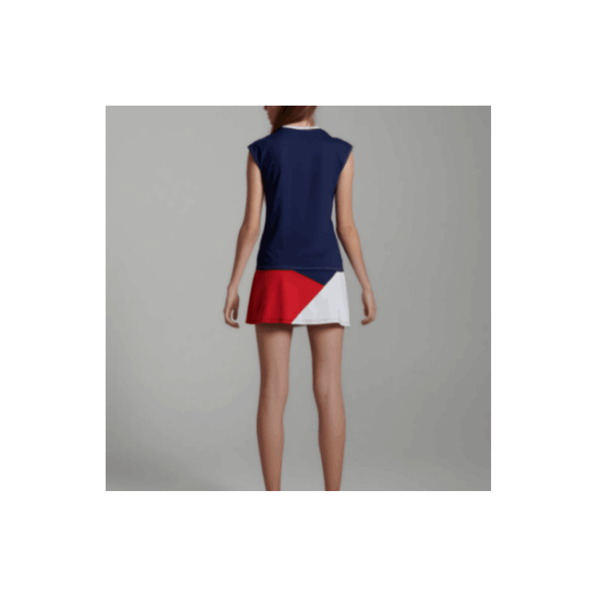 O´Padel Flared Skirt Triangles Navy, Red And White