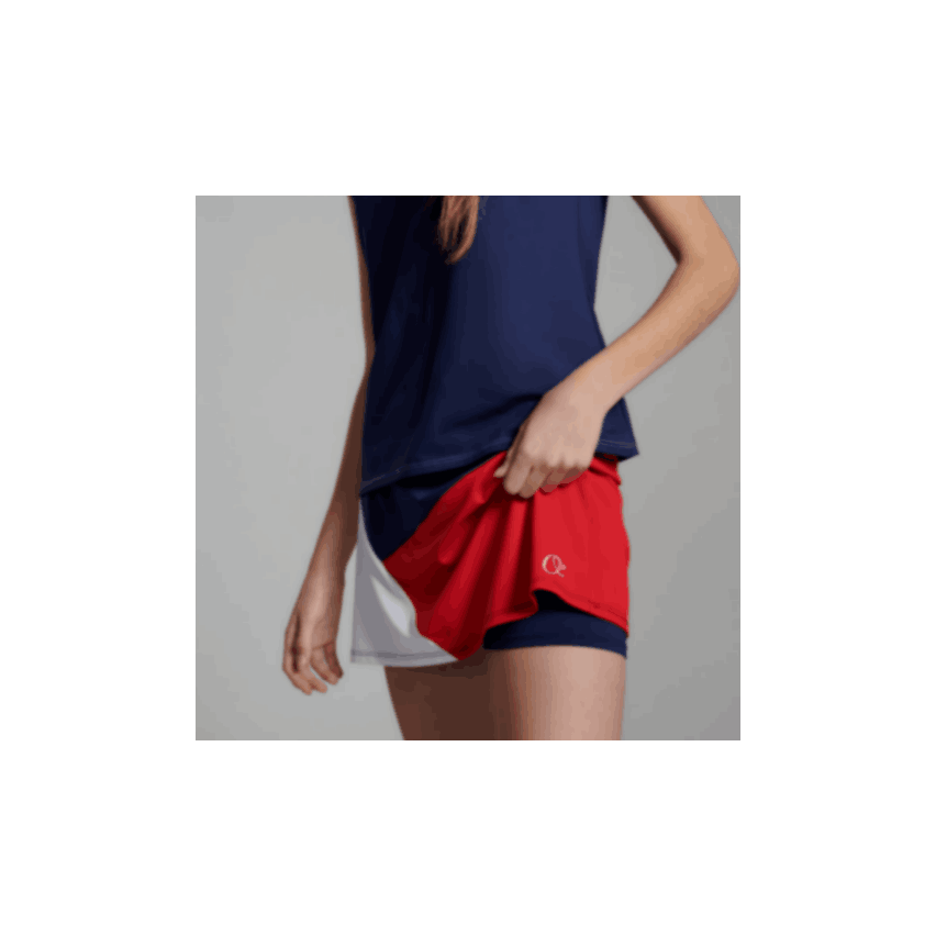 O´Padel Flared Skirt Triangles Navy, Red And White