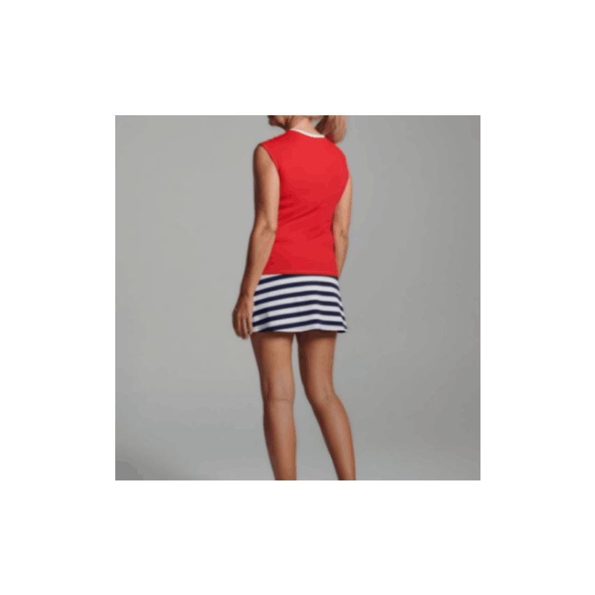 O´Padel Skirt With Slit Blue And Navy Stripes Pattern