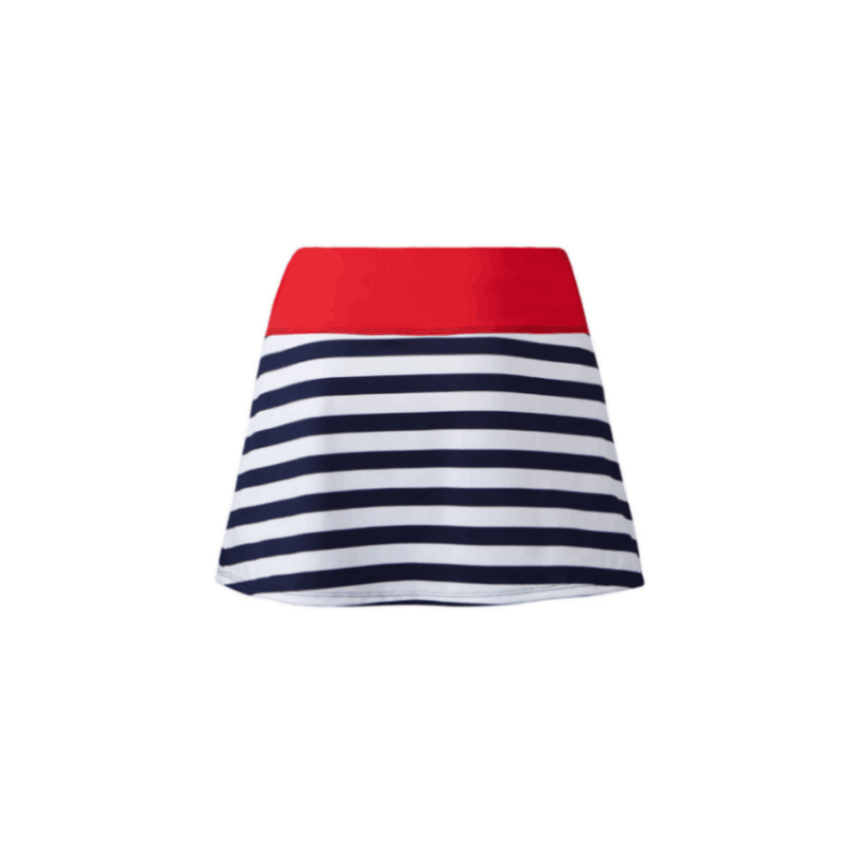 O´Padel Skirt With Slit Blue And Navy Stripes Pattern