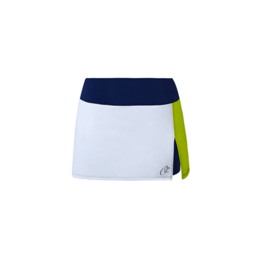 O´Padel Skirt With Slit White, Lime & Ink Blue