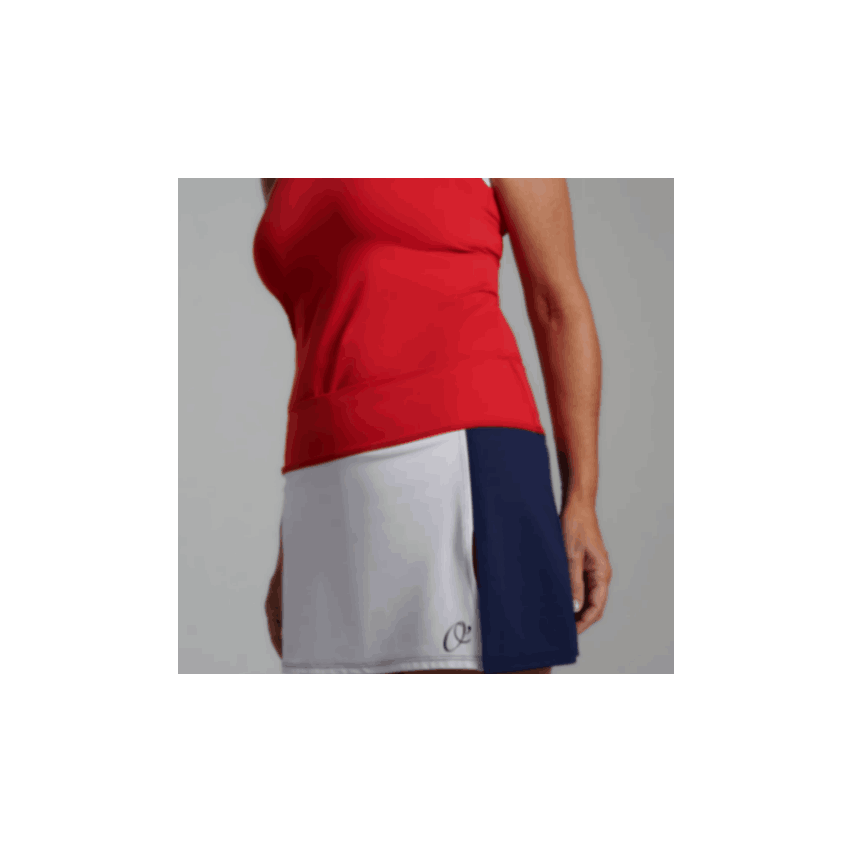 O´Padel Skirt With Slit White, Navy Blue & Red