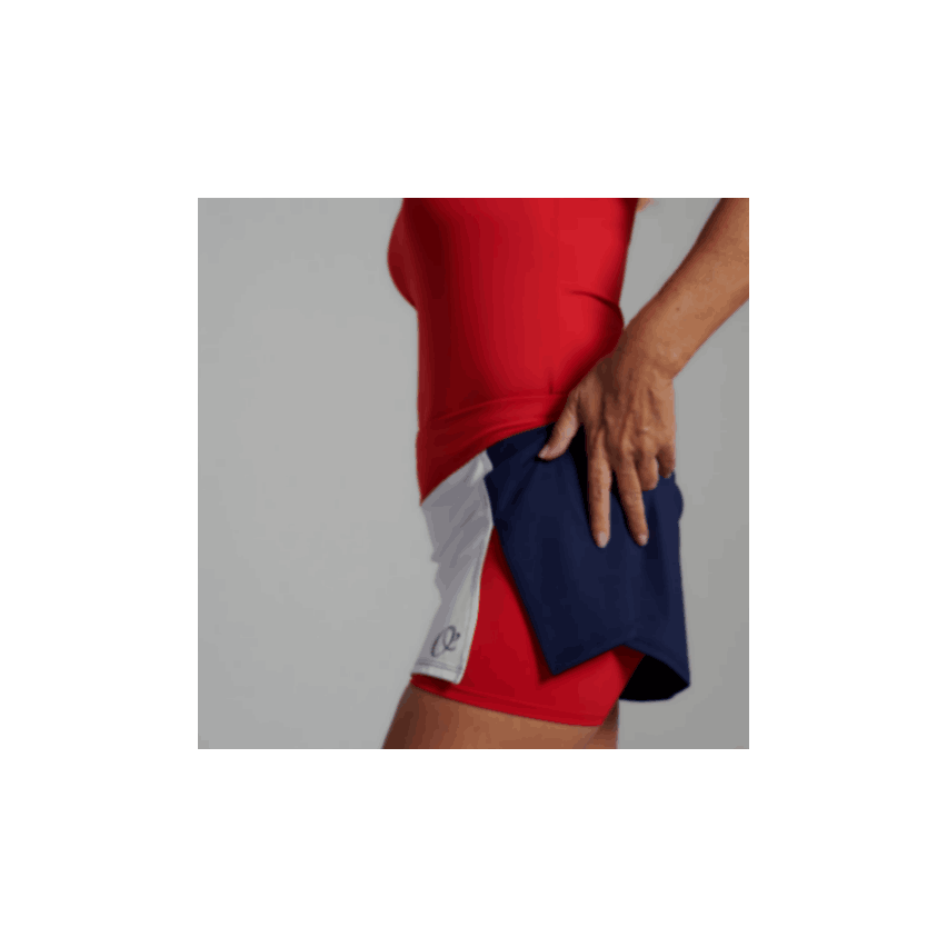 O´Padel Skirt With Slit White, Navy Blue & Red