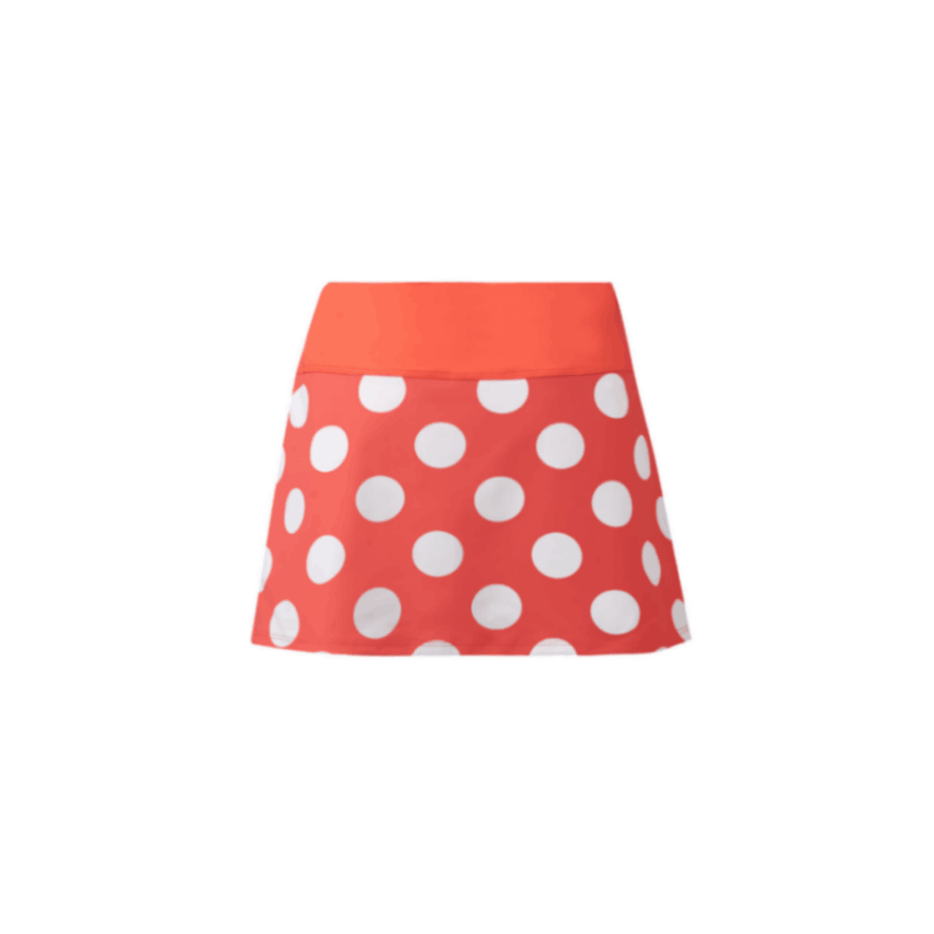 O´Padel Skirt With Slit Coral Pink & White Polka Dots