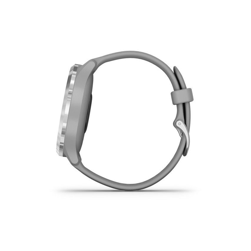 Garmin Vívomove 3 44mm Silver Stainless Steel Bezel with Powder Grey Case and Silicone Band