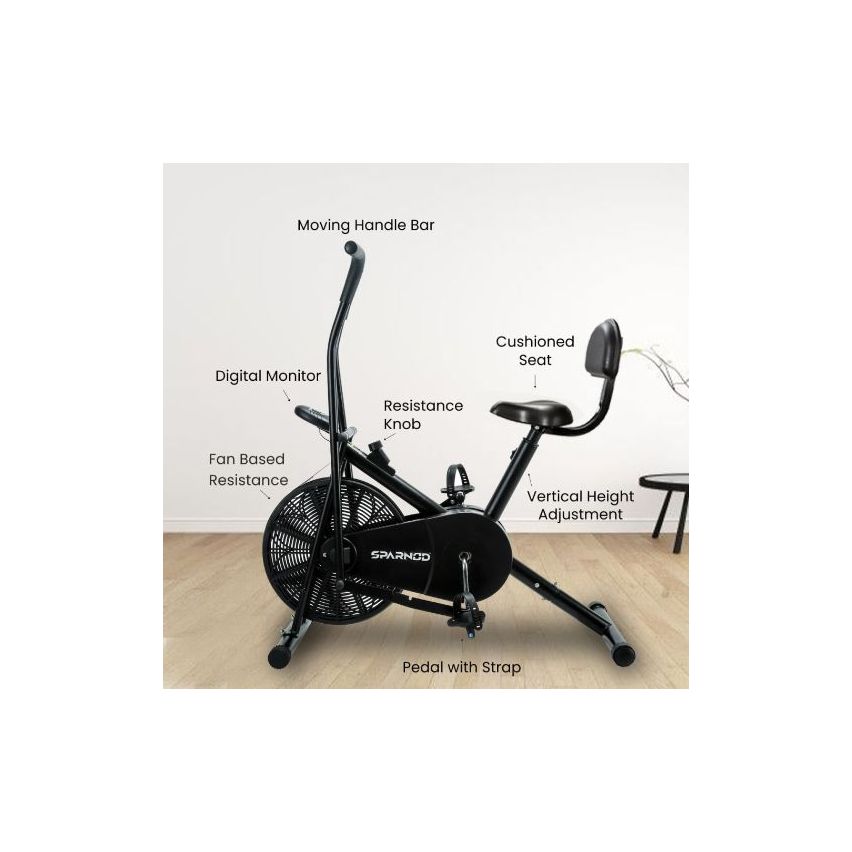 Sparnod Fitness SAB-05 Dual Action Air Bike With Back Support