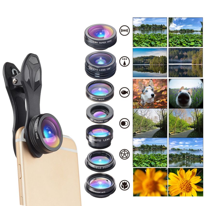 Apexel 7 in 1 Clip Mobile Camera Extra Lens   