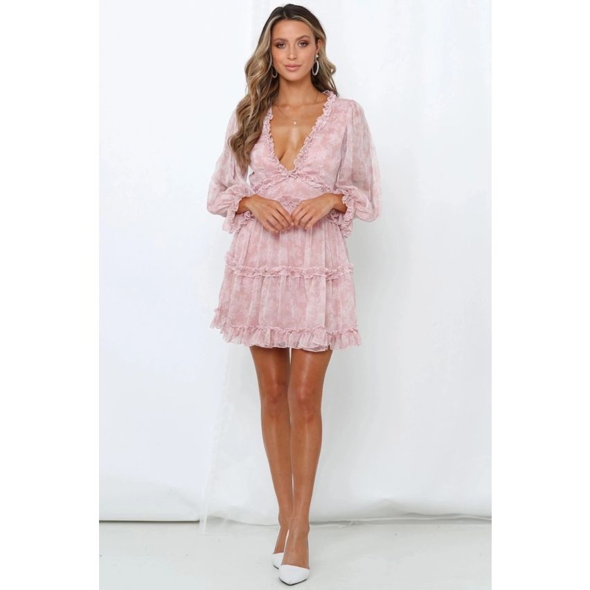 Lily Dress - Fashion Boho Beach Ruffle V Neck Dress