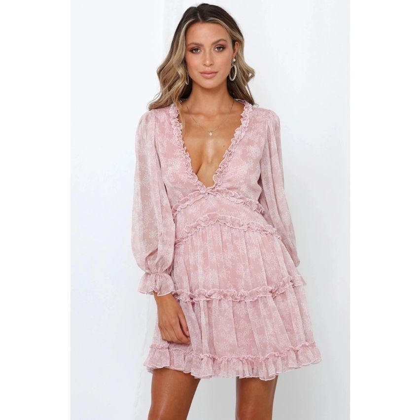 Lily Dress - Fashion Boho Beach Ruffle V Neck Dress