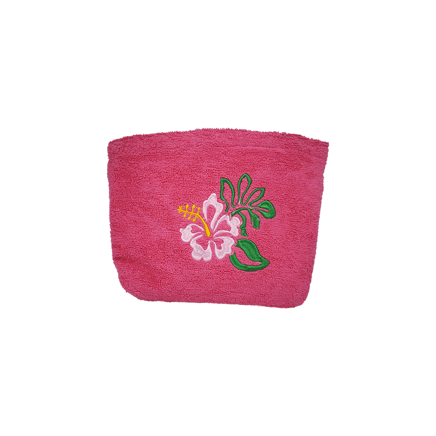 Pamplemousse Pouch with Floral Embroidery