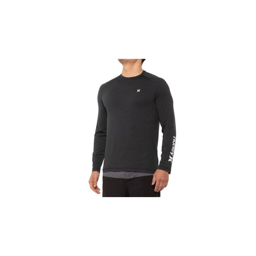 Hurley Men's One and Only Rash Guard - UPF 50+, Long Sleeve 