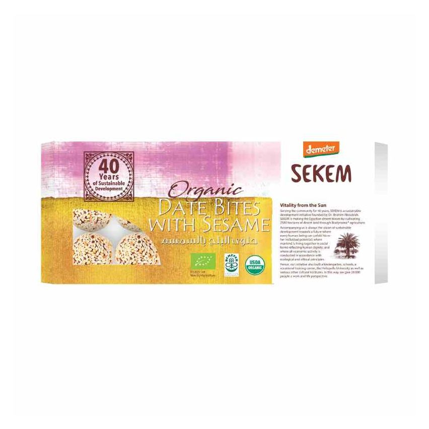 Sekem Organic Date Bites With Sesame 120g