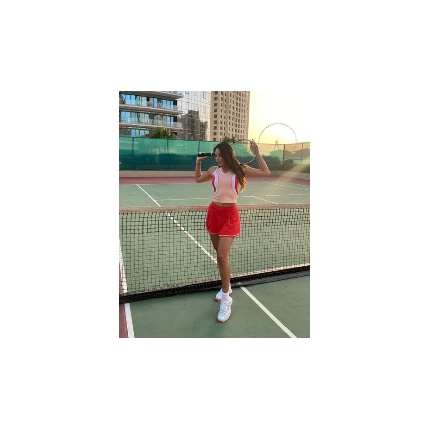 Lioness Red blossom Tennis Set Top And Skirt