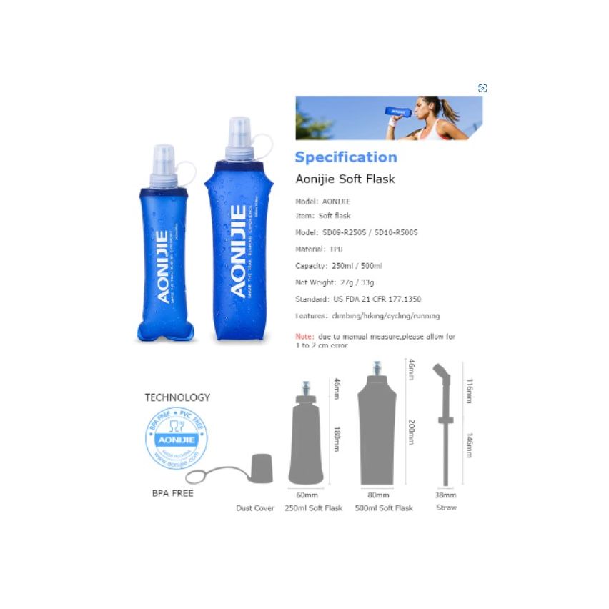 Aonijie Hydration Soft Flask 500ml