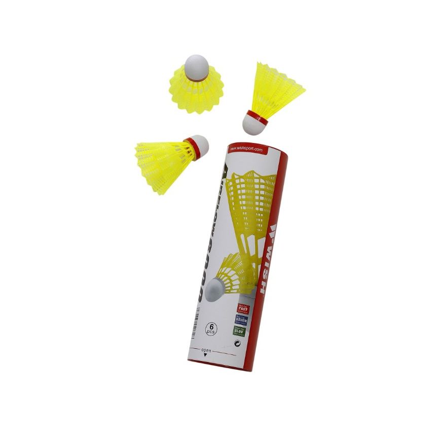 Wish Nylon Shuttlecock 6 Pcs Red Speed Af-6000 Yellow