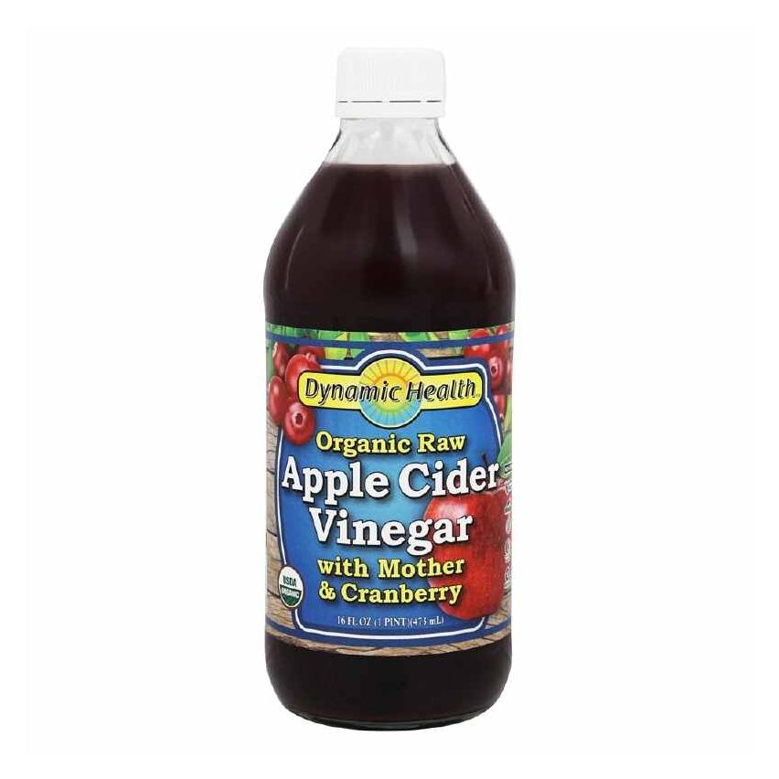 Dynamic Health Apple Cider Vinegar With Mother & Cranberry Certified Organic 16 Fl Oz.