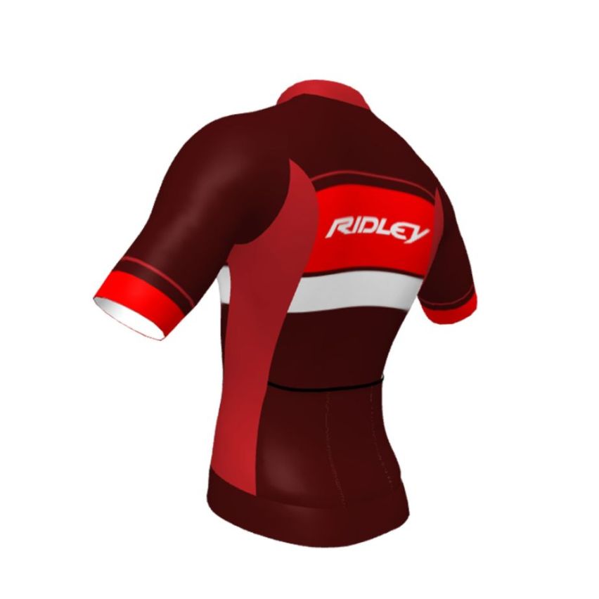 Ridley Men's Jersey Perf R7 Burgundy Red/White