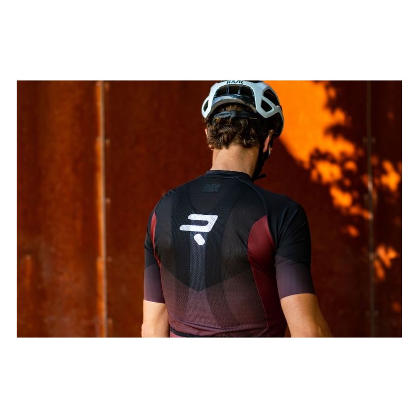 Ridley Men's Jersey Perf R16 Black/Burgundy Red