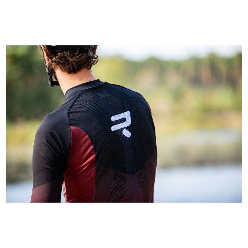 Ridley Men's Jersey Perf R16 Black/Burgundy Red