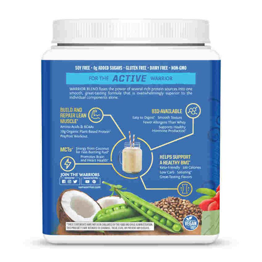 Sunwarrior - Warrior Blend High Performance| Plant-Based | Keto-Friendly |Vegan |Organic Protein Powder