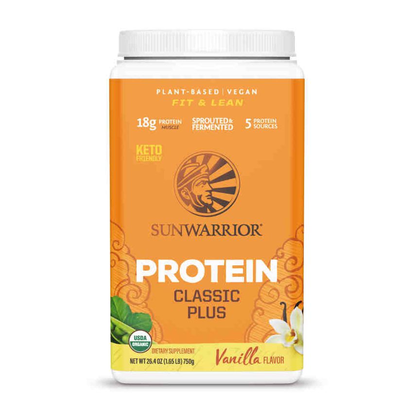 Sunwarrior Classic Plus Fit & Lean | Plant-Based | Keto-Friendly |Vegan |Organic Protein Powder Vanilla 750 g