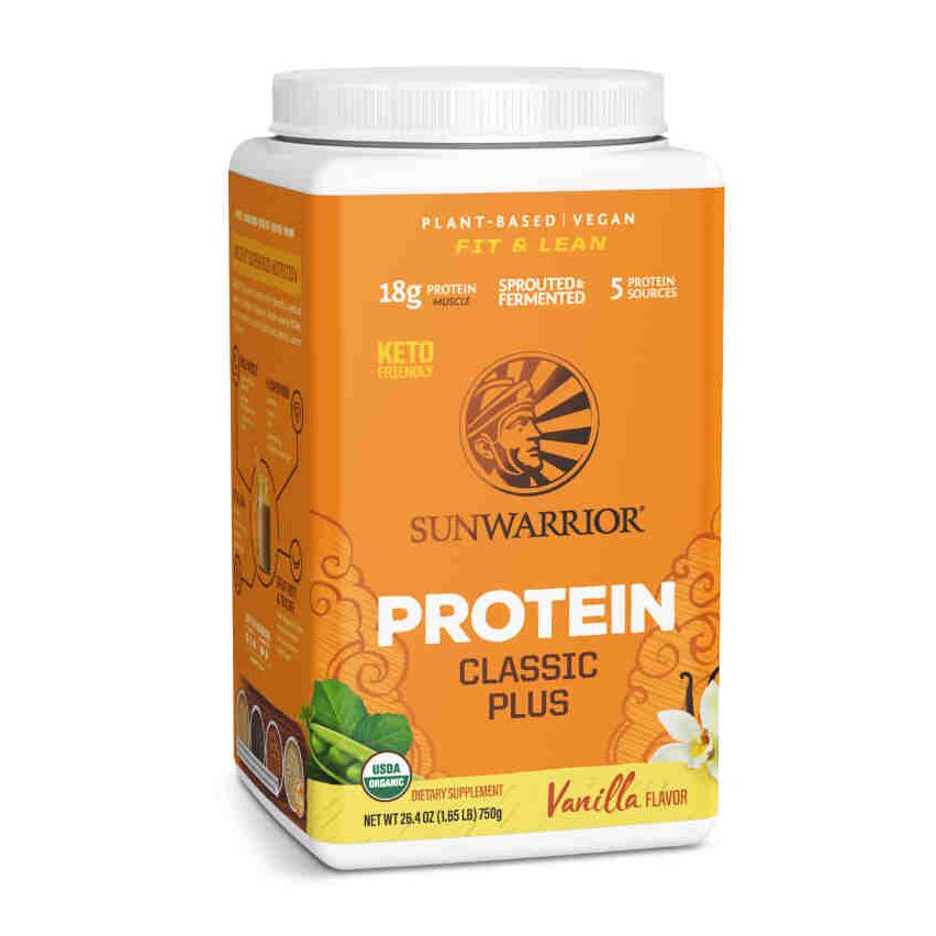 Sunwarrior Classic Plus Fit & Lean | Plant-Based | Keto-Friendly |Vegan |Organic Protein Powder Vanilla 750 g