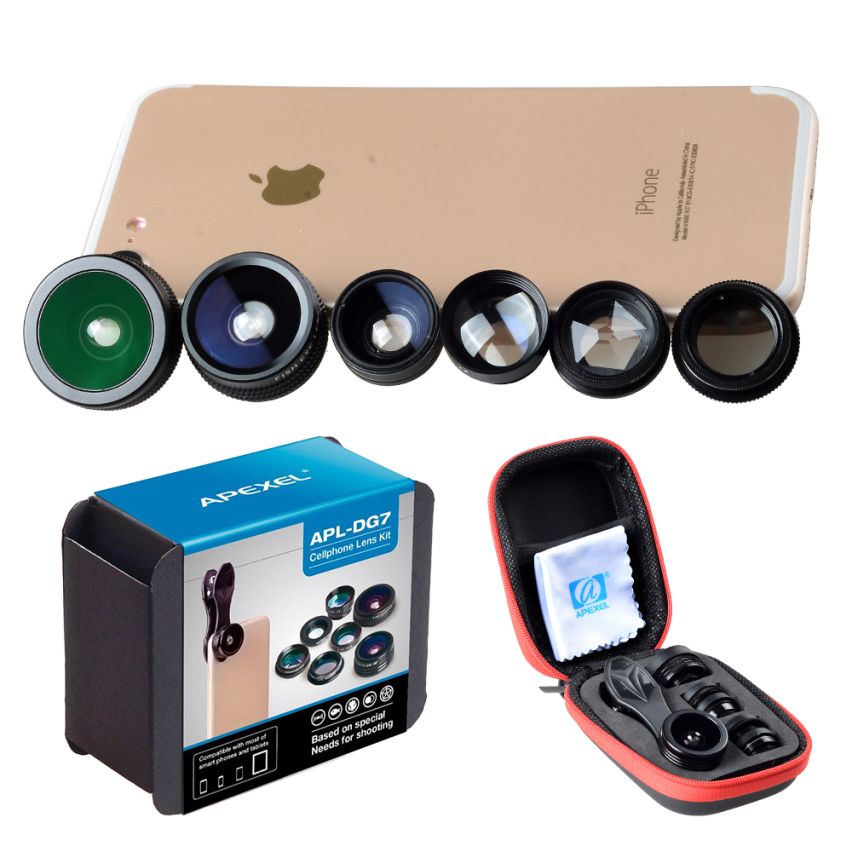 Apexel 7 in 1 Clip Mobile Camera Extra Lens   