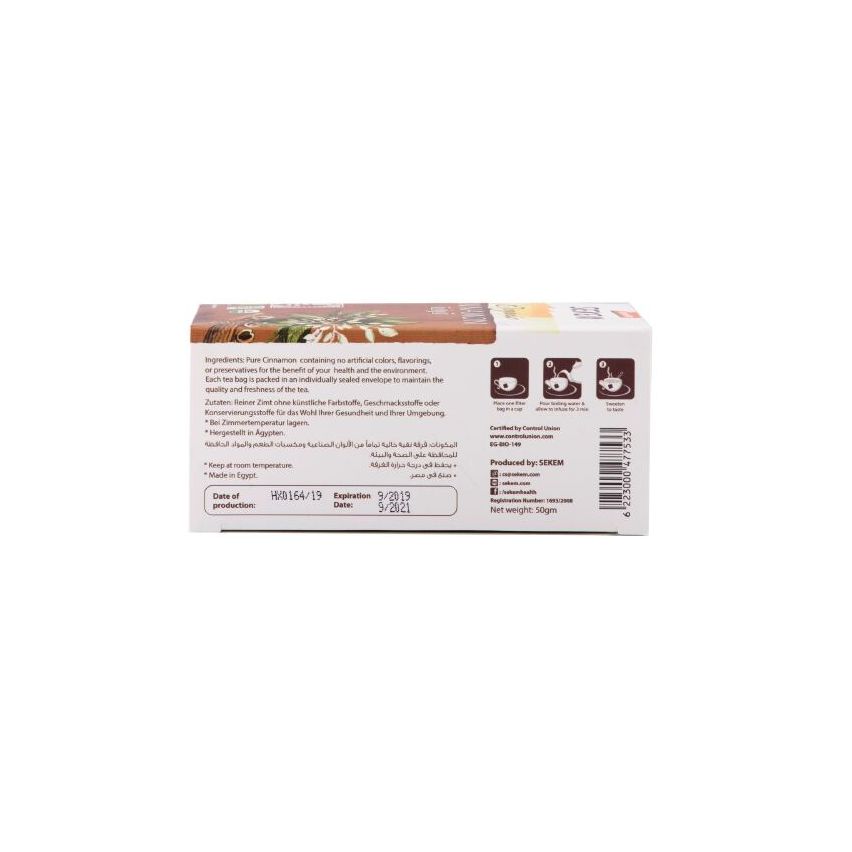 Sekem Organic Cinnamon Tea 25 Envelopes