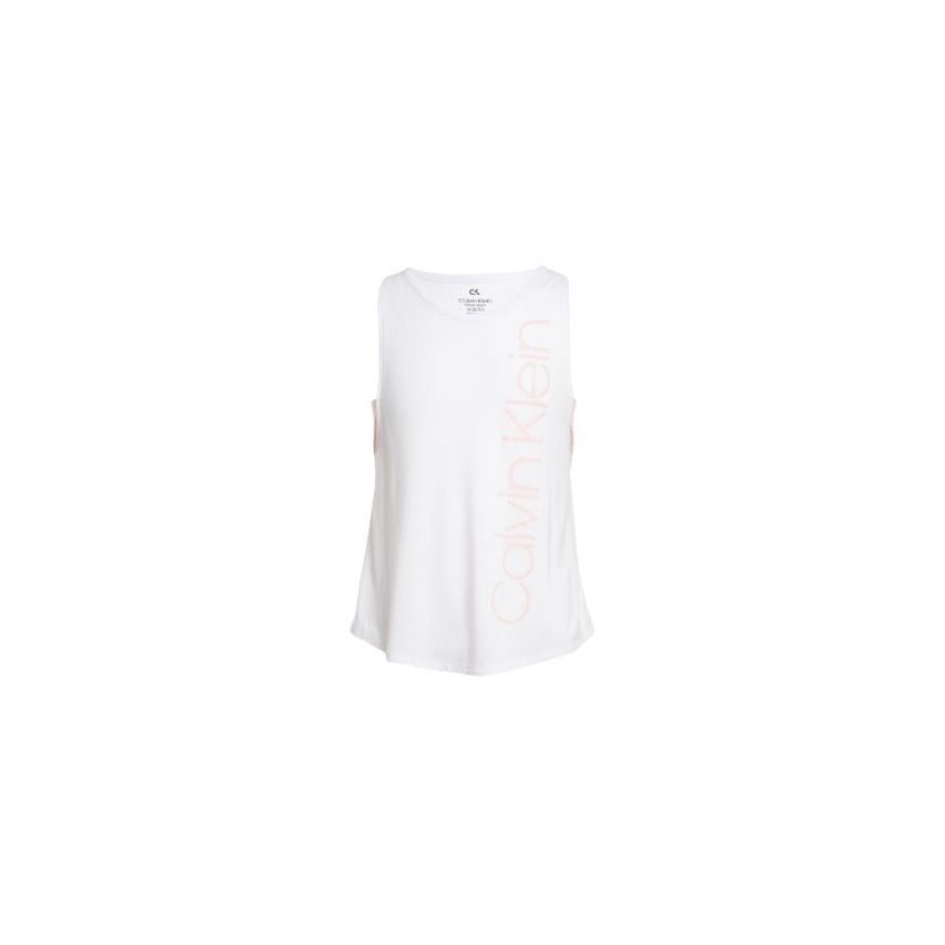 Calvin Klein Big Girls Performance White Tank Top, Size M Long Length (8/10)