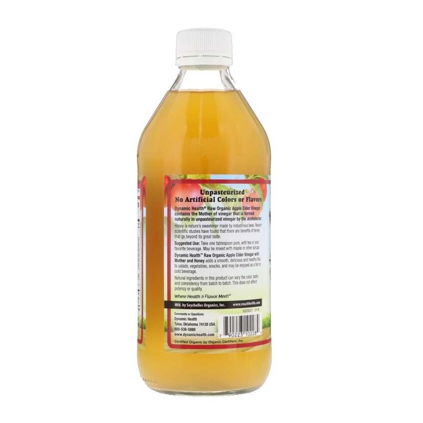 Dynamic Health Apple Cider Vinegar With Mother & Honey 16 Fl Oz.