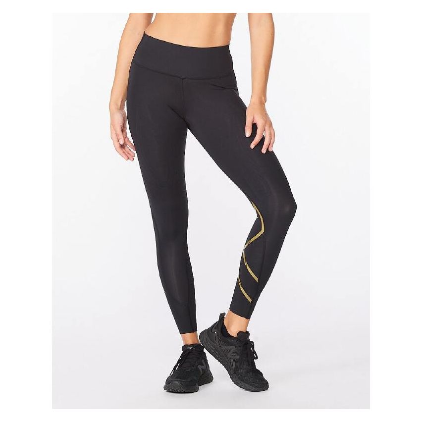 2XU Women's Force Mid-Rise Compression Tight -Black