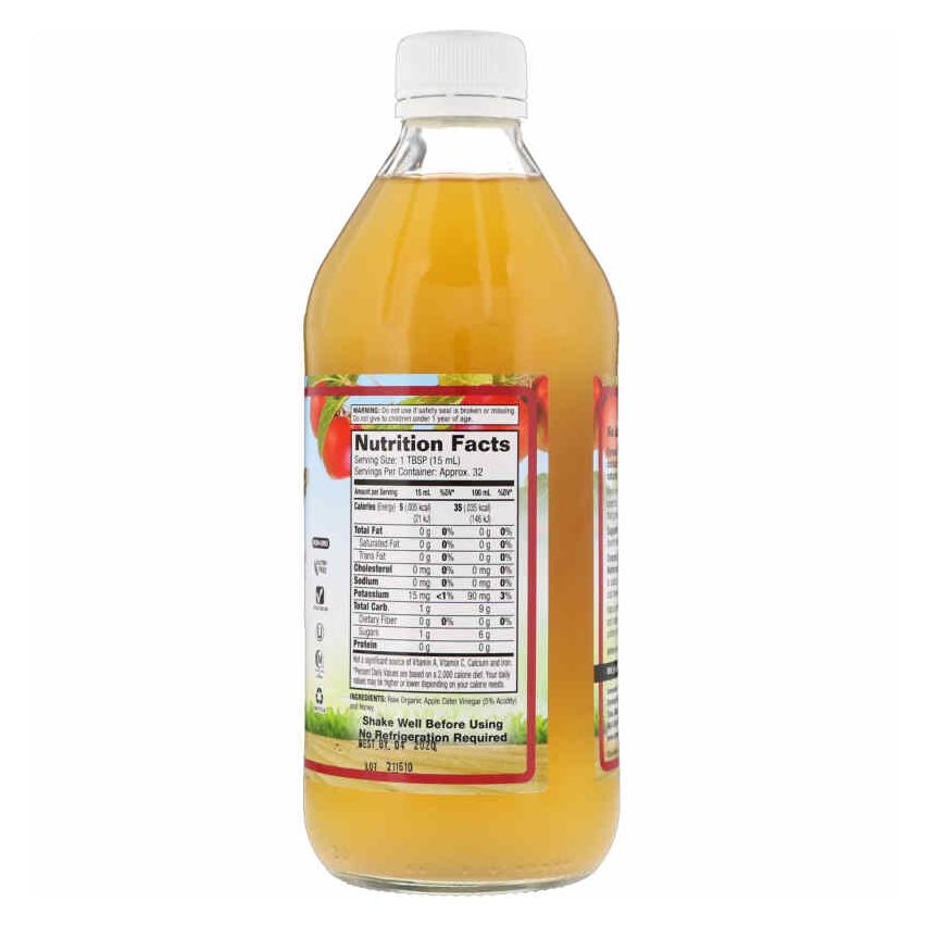 Dynamic Health Apple Cider Vinegar With Mother & Honey 16 Fl Oz.