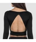 Workout Empire - Women's Imperial Cropped Longsleeve -Obsidian Black