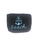 Life's a Beach Black Pouch Embroidery