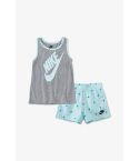 Nike Toddler Girls 2-Pc. Star Futura Logo Tank & French Terry Shorts Set, Light Teal/Grey