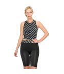 Judson & Co Women's Active Striped Crop Tank Top and Biker Short Set