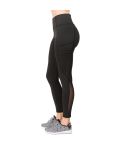 Judson & Co Women's Specialty knit moto ridges black active leggings