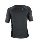 Adidas Grappling Rash Guard (Short Sleeve) - Beluga/Black/Blue/Silver