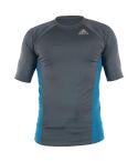 Adidas Foundation Training Rash Guard - Granite/Solar Blue/Silver