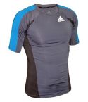 Adidas Men's Fluid Tech Rashguard - Granite/Beluga/Solar Blue