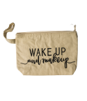 Pamplemousse Wake me up Embroidery Canvas Pouch