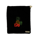 Pamplemousse Black Bag with Pineapple & Floral Embroidery